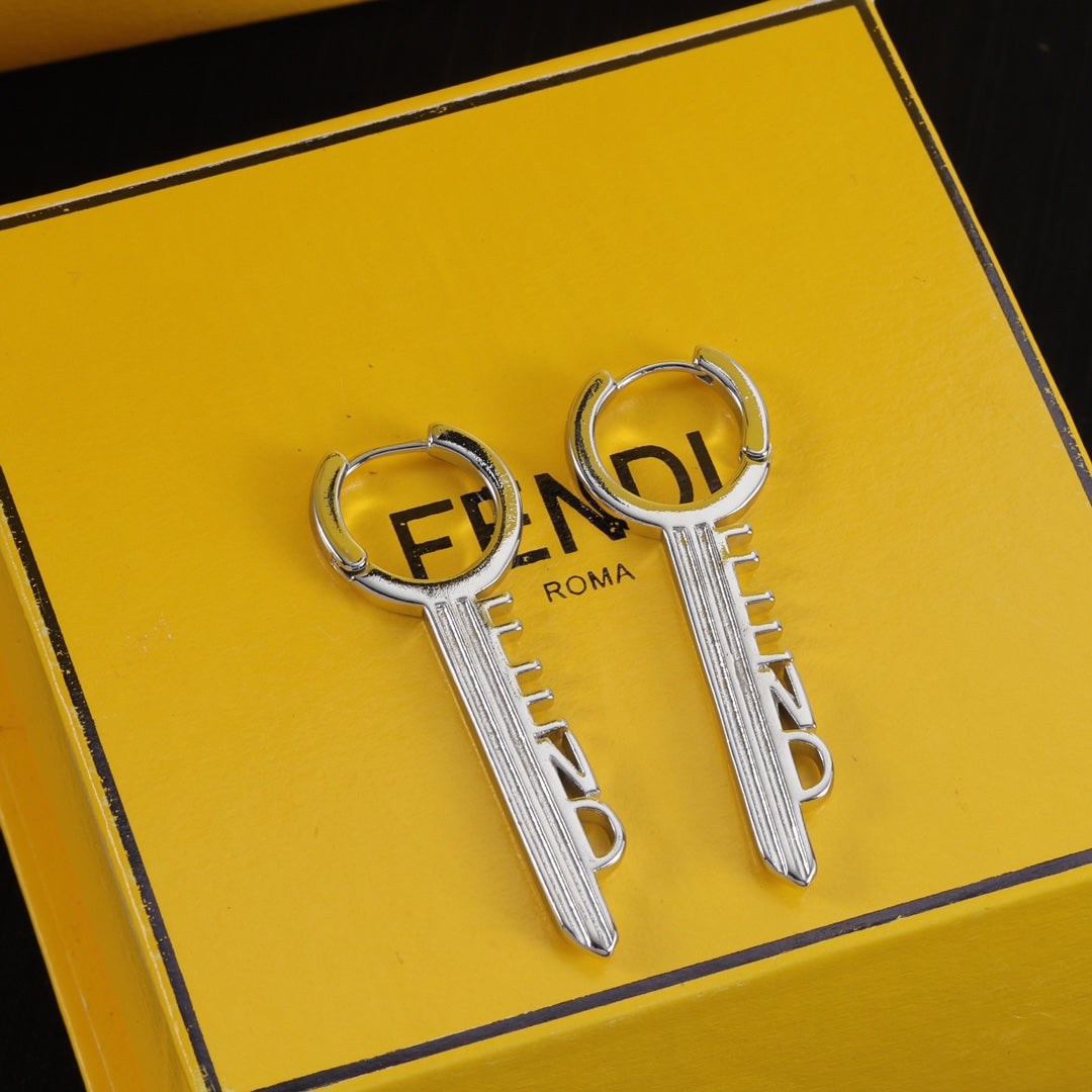 Letter Key Pendant Earrings