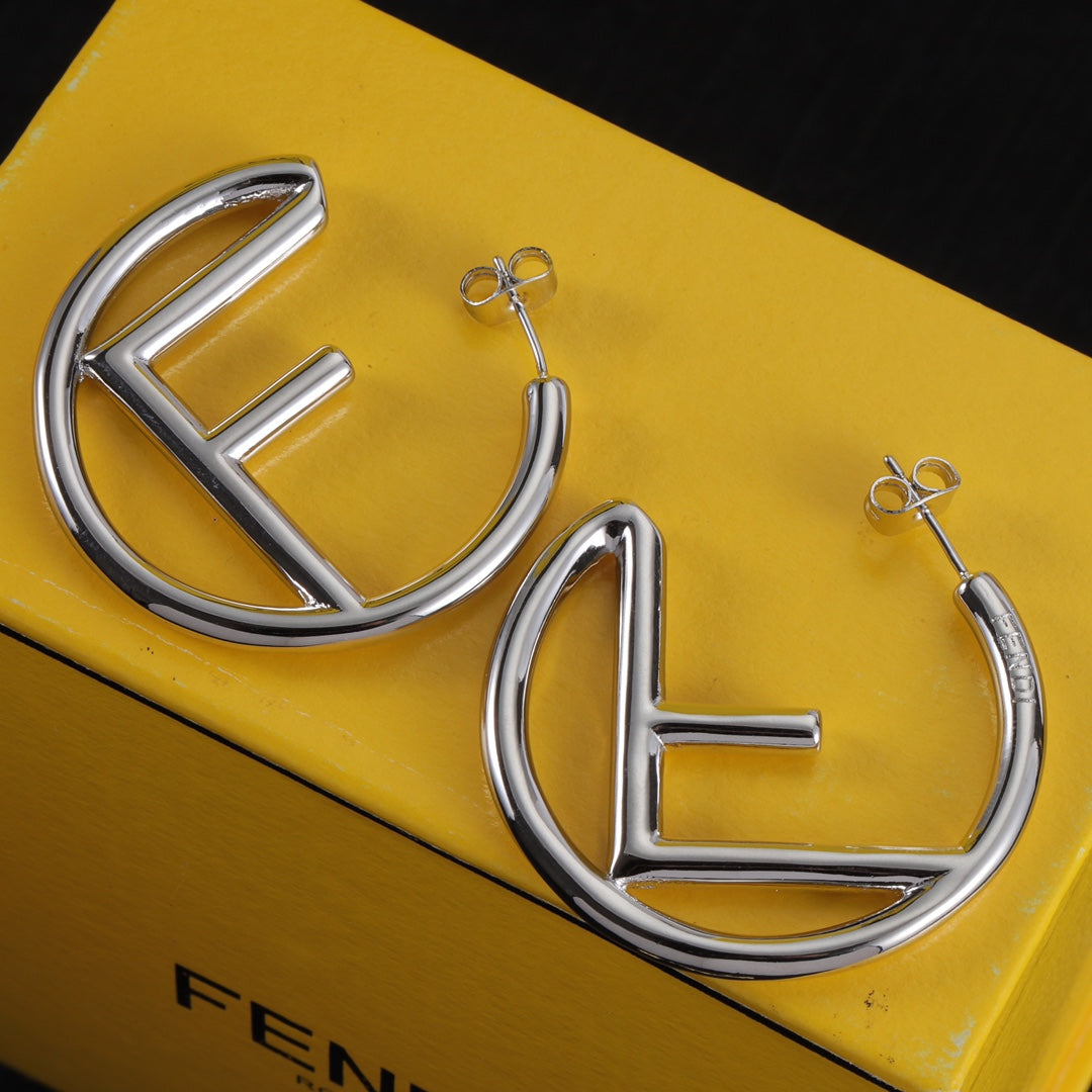 Vintage Half Hoop F Earrings