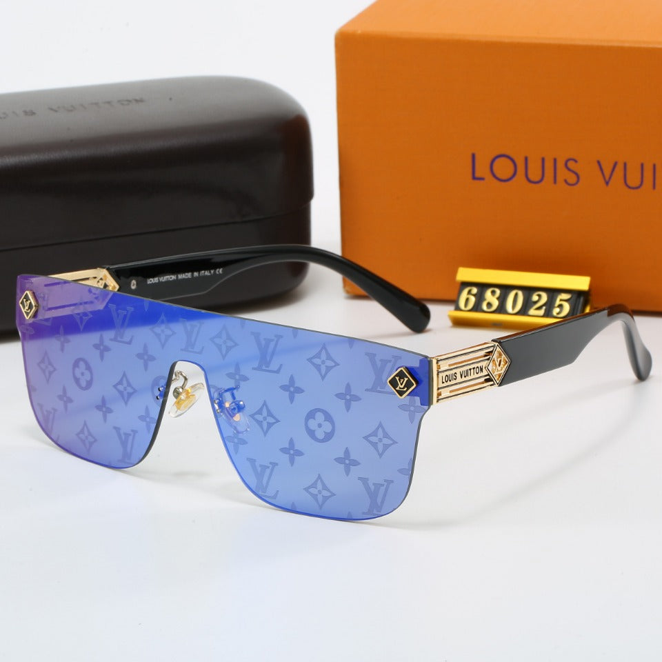 Luxury printed large frame lens sunglasses 58026