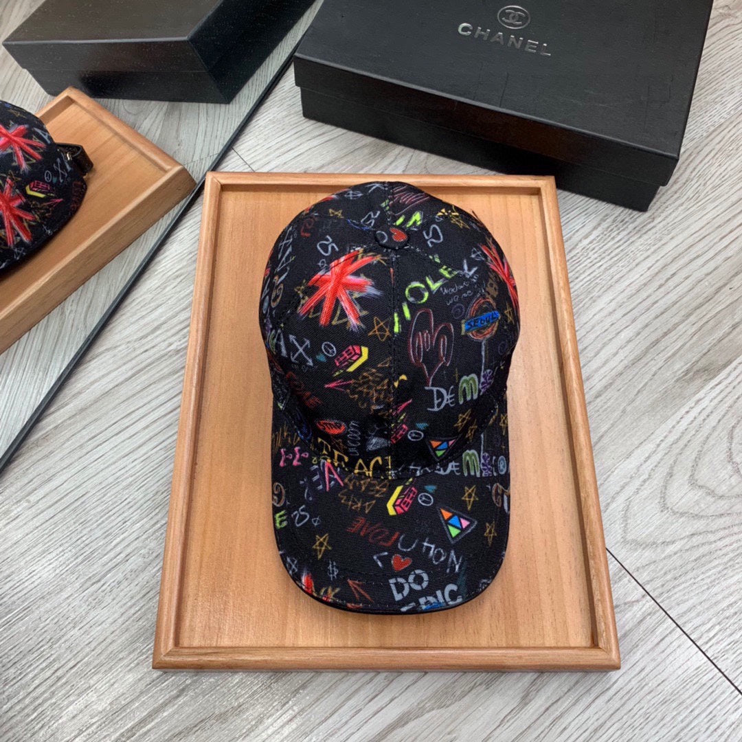 Summer Sun Shade Printed Graffiti Duck Tongue Cap