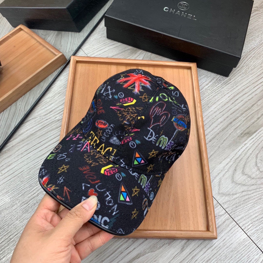 Summer Sun Shade Printed Graffiti Duck Tongue Cap